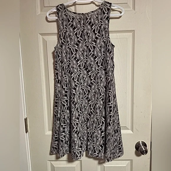 Free People Black and Gray Lace Midi Dress - Picture 7 of 7